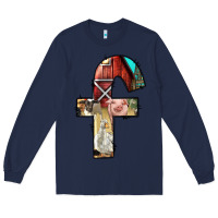 Navy farm life alphabet lowercase letters f Long Sleeve Tee - BundleAndBundleShop