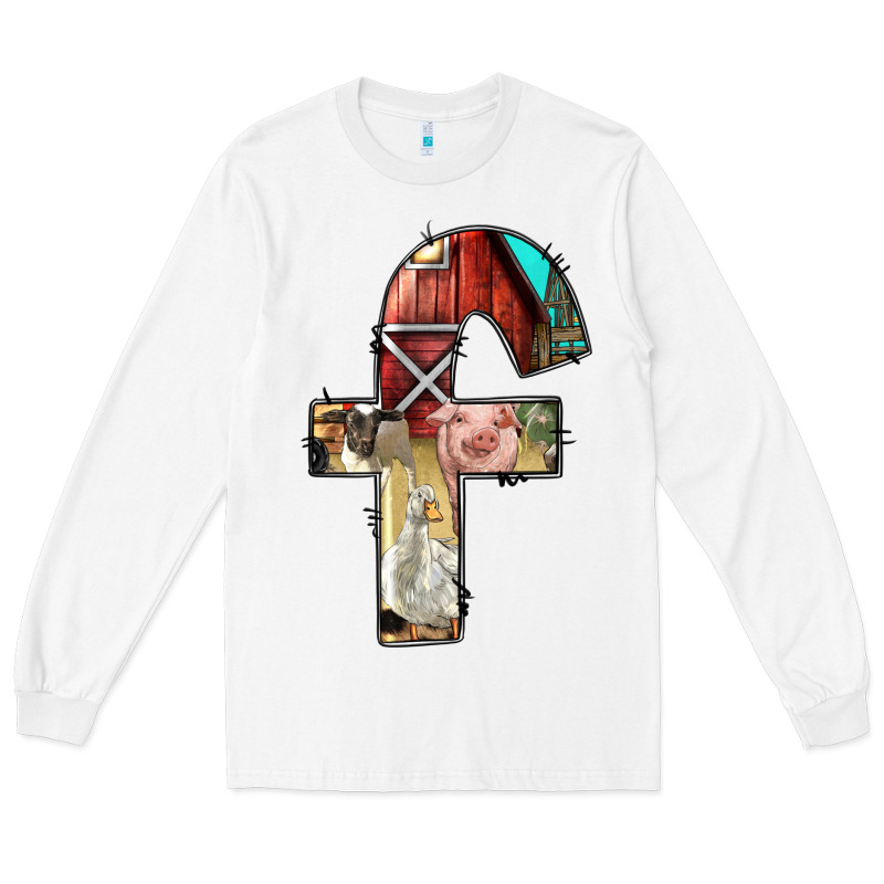 Farm Life Alphabet Lowercase Letters F Long Sleeve Tee by BundleAndBundleShop | Teevron
