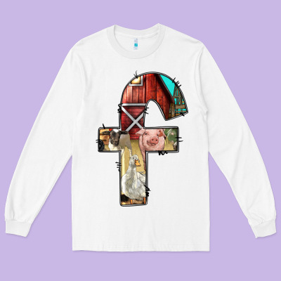 Farm Life Alphabet Lowercase Letters F Long Sleeve Tee Designed By Bundleandbundleshop