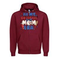 Burgundy in my baseball mom era Zipper Hoodie - JahusDesignShop