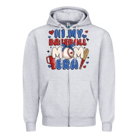 Heather Grey in my baseball mom era Zipper Hoodie - JahusDesignShop