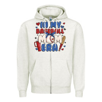 Oatmeal Heather in my baseball mom era Zipper Hoodie - JahusDesignShop