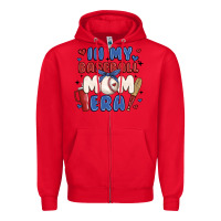Red in my baseball mom era Zipper Hoodie - JahusDesignShop