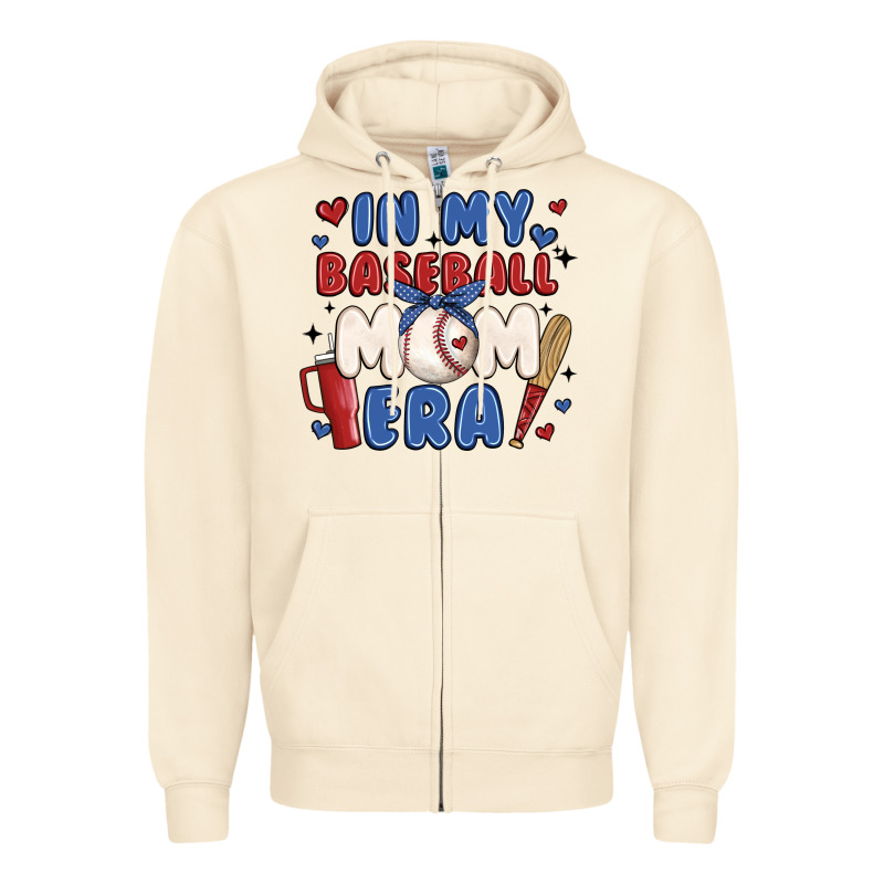 In My Baseball Mom Era Zipper Hoodie by JahusDesignShop | Teevron