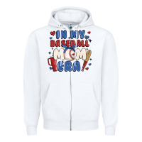 White in my baseball mom era Zipper Hoodie - JahusDesignShop