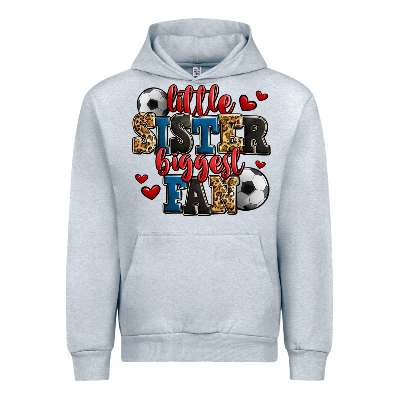 Little Sister Biggest Fan Soccer Urban Hoodie by Jasminsmagicworld | Teevron