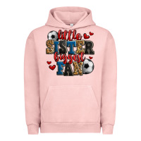 Pigment Salmon little sister biggest fan soccer Urban Hoodie - Jasminsmagicworld