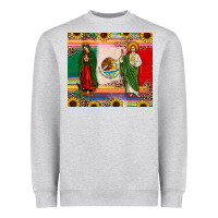 Heather Grey mexico flag our lady of guadalupe san judas sunflower Heavyweight Sweatshirt - JahusDesignShop