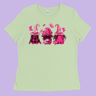 Breast Cancer Afro Gnomies Ladies Tee Designed By Fadigitalartstudio