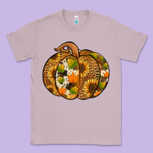 Leopard Cowhide Sunflower Pumpkin Classic Tee Designed By Jasminsmagicworld