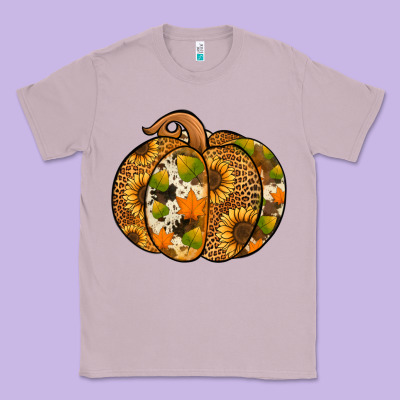 Leopard Cowhide Sunflower Pumpkin Classic Tee Designed By Jasminsmagicworld
