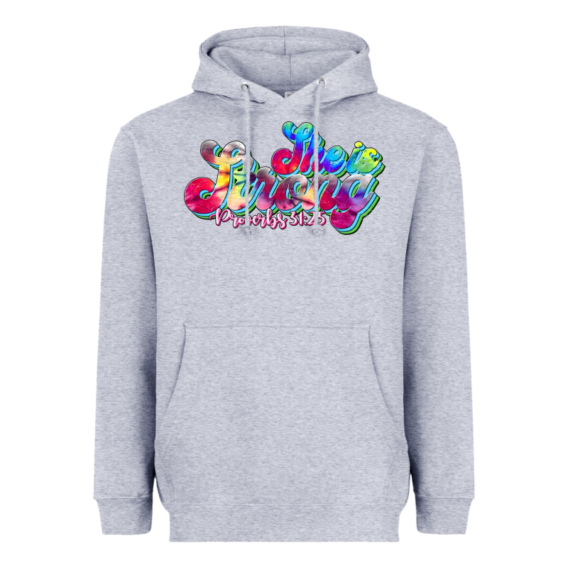 She Is Strong Proverbs 31:25 Heavyweight Hoodie by JahusDesignShop | Teevron