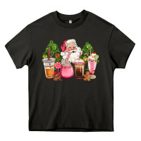 Asphalt pink christmas santa coffe cups Heavy Core Tee - CowGirlArtShop