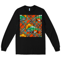 Black fall truck seamless pattern Long Sleeve Tee - BundleAndBundleShop