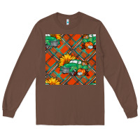 Chestnut fall truck seamless pattern Long Sleeve Tee - BundleAndBundleShop