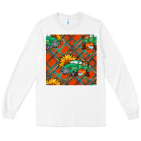White fall truck seamless pattern Long Sleeve Tee - BundleAndBundleShop