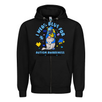 Black i wear blue for autism awareness Zipper Hoodie - JahusDesignShop