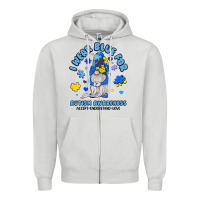 Dove Grey i wear blue for autism awareness Zipper Hoodie - JahusDesignShop