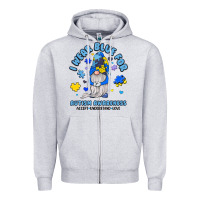 Heather Grey i wear blue for autism awareness Zipper Hoodie - JahusDesignShop