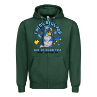 Sports Green i wear blue for autism awareness Zipper Hoodie - JahusDesignShop
