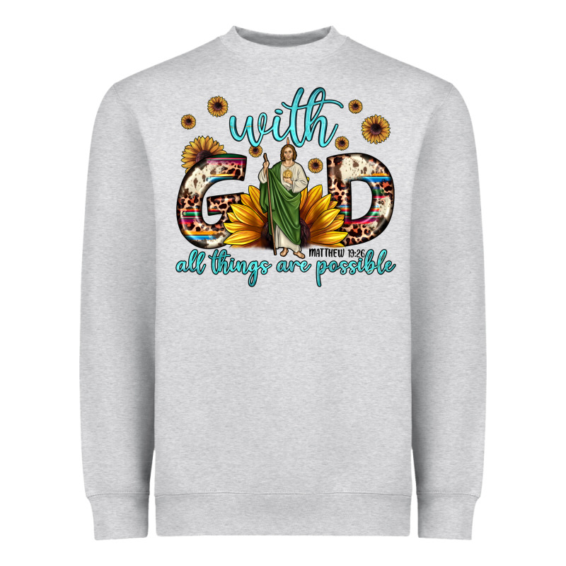 With God All Things Are Possible Matthew 19 26 Heavyweight Sweatshirt by JahusDesignShop | Teevron