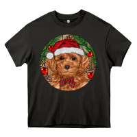 Asphalt Christmas Toy Poodle Heavy Core Tee - RanaPortraitStore