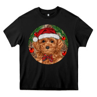 Black Christmas Toy Poodle Heavy Core Tee - RanaPortraitStore