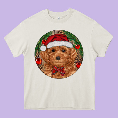 Christmas Toy Poodle Heavy Core Tee Designed By Ranaportraitstore