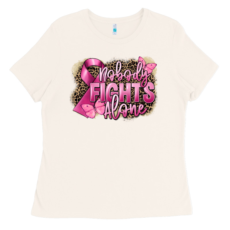Nobody Fights Alone Cancer Ladies Tee by FaDigitalArtStudio | Teevron