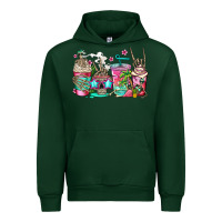 Forest Green skeleton summer coffee cups Urban Hoodie - Jasminsmagicworld
