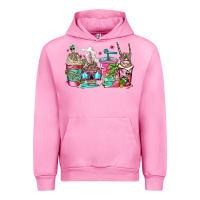 Fuchsia Pink skeleton summer coffee cups Urban Hoodie - Jasminsmagicworld