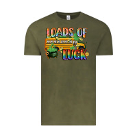 Vintage Olive Loads of luck with school bus St. Patrick's Day Vintage Tee - FaDigitalArtStudio