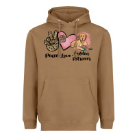 Toasted Coconut peace love golden retriever Heavyweight Hoodie - JahusDesignShop