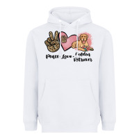 White peace love golden retriever Heavyweight Hoodie - JahusDesignShop