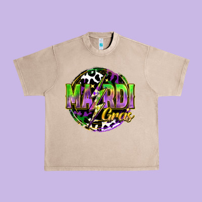 Mardi Gras Lightning Urban Heavy Tee Designed By Fadigitalartstudio