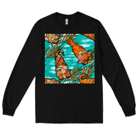 Black fall gnomes seamless pattern Long Sleeve Tee - BundleAndBundleShop