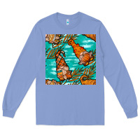 Colony Blue fall gnomes seamless pattern Long Sleeve Tee - BundleAndBundleShop
