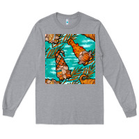 Heather Grey fall gnomes seamless pattern Long Sleeve Tee - BundleAndBundleShop