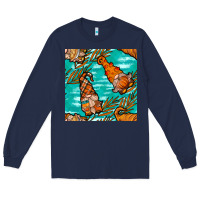 Navy fall gnomes seamless pattern Long Sleeve Tee - BundleAndBundleShop
