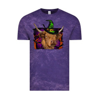 Cloud Purple highland cow halloween Vintage Tee - RanaPortraitStore