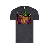 Vintage Black highland cow halloween Vintage Tee - RanaPortraitStore