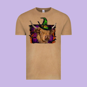 Highland Cow Halloween Vintage Tee Designed By Ranaportraitstore