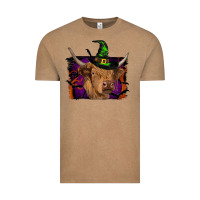 Vintage Coffee highland cow halloween Vintage Tee - RanaPortraitStore