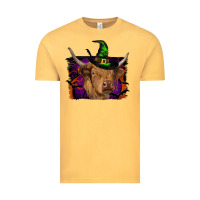 Vintage Mustard highland cow halloween Vintage Tee - RanaPortraitStore