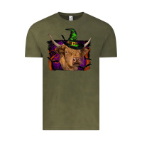 Vintage Olive highland cow halloween Vintage Tee - RanaPortraitStore