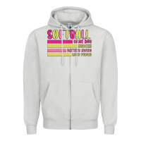 Dove Grey retro softball png Zipper Hoodie - JahusDesignShop