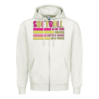 Oatmeal Heather retro softball png Zipper Hoodie - JahusDesignShop
