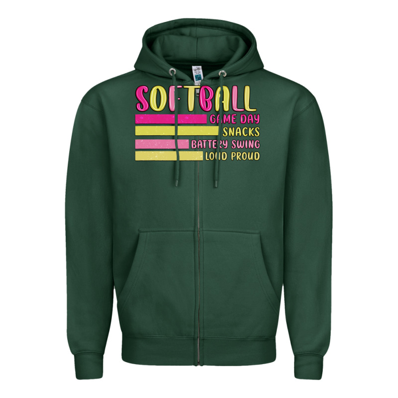 Retro Softball Png Zipper Hoodie by JahusDesignShop | Teevron