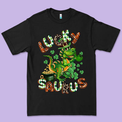 Lucky Saurus Premium Tee Designed By Cowgirlartshop