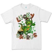White Lucky Saurus Premium Tee - CowGirlArtShop